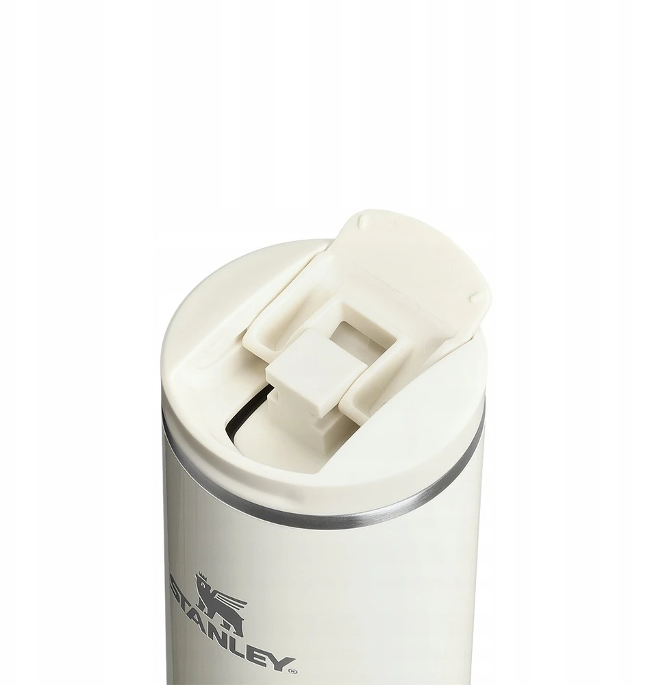 Stanley Thermal mug The Transit Fliptop Mug 0.59L in glossy cream color