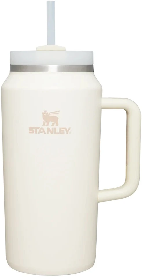 Stanley Thermal bottle with straw The Quencher H2.0 Tumbler 1.90L in cream color