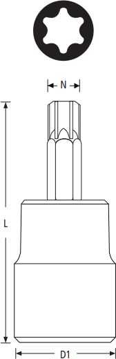 Stanley Nasadka 1/4 colio lizdas su torx t7 antgaliu