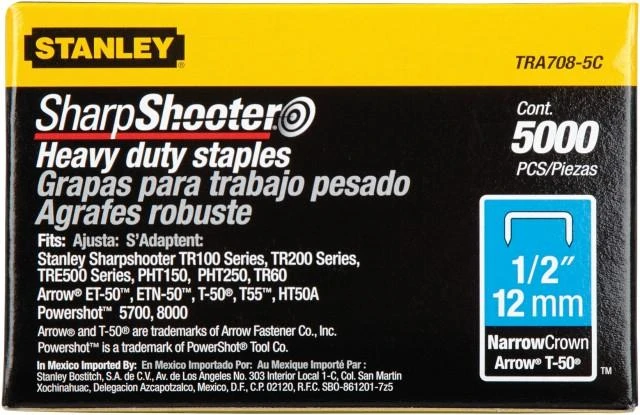 140 G tipo kabės „STANLEY" 5000 vnt. 8 mm