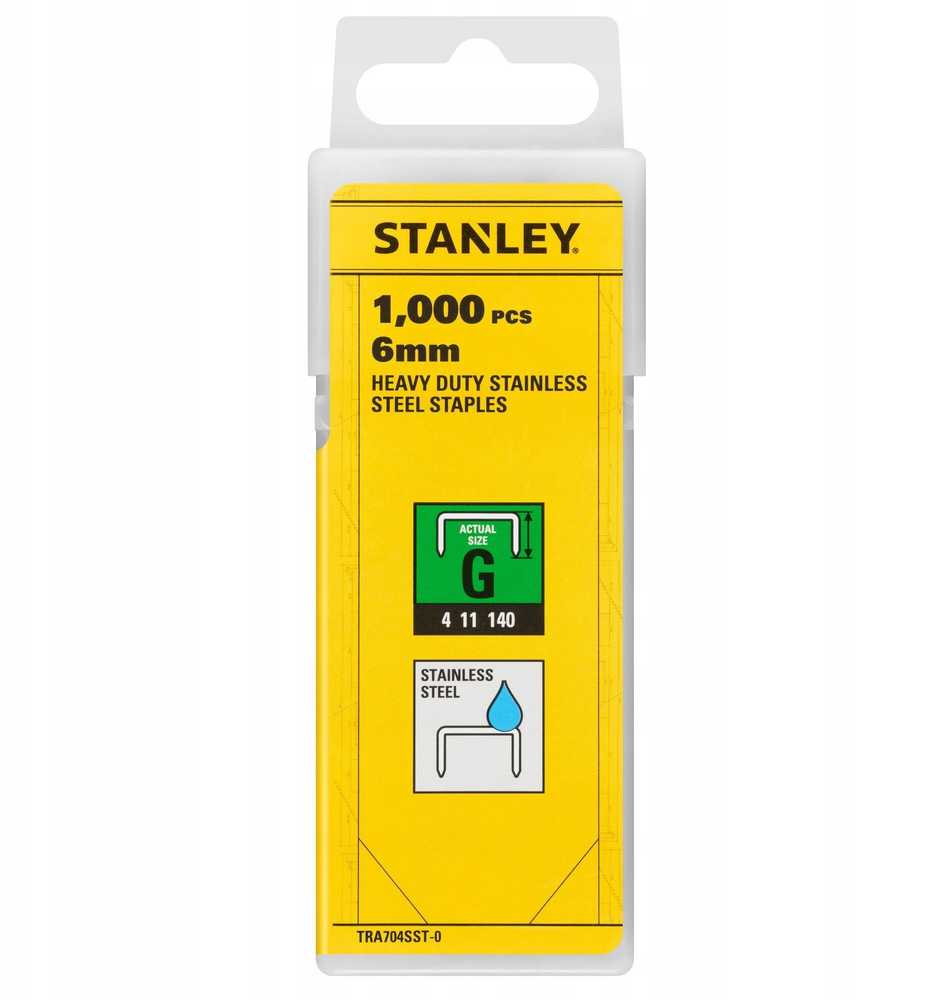 STANLEY KABĖS G 6mm 1000 PATVARIOS, NERŪDIJANTIS PLIENAS