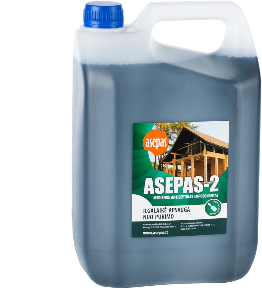 Medienos antiseptikas Asepas-2, 3 litrų bakelis