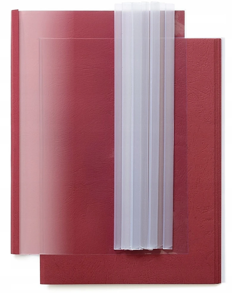 Staples Dovre Express dokumentų įrišimo rinkinys A4/4,5 mm tamsiai raudonas (10 vnt.)