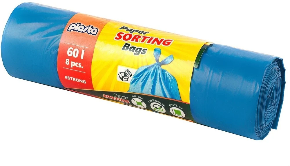 Šiukšlių maišai Plasta, 60 l, 8 vnt., 30MK