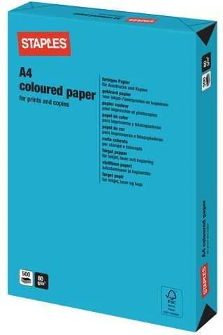 Staples Intensive Colors A4 kopijavimo popierius 80g mėlynas 500 lapų
