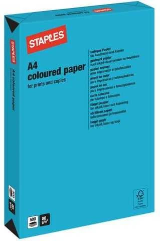 Staples Intensive Colors A4 kopijavimo popierius 80g mėlynas 500 lapų
