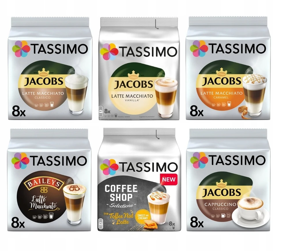 Staples Kabės Tassimo Jacobs Latte Macchiato Vanilla XL Kapsulės 8 vnt.