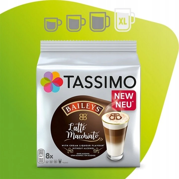 Staples Kabės Tassimo Jacobs Latte Macchiato Vanilla XL Kapsulės 8 vnt.