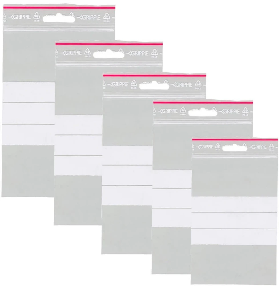 Staples Grippie Žalias Užsegamas maišelis 80x180mm T-62 su rašymo laukeliu 1000 vnt./pak. - (1000 vnt.)