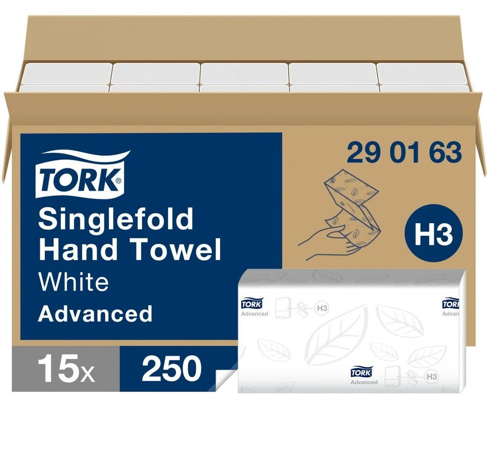 Popieriniai rankšluosčiai TORK Advanced ZZ Fold H3, 2 sl., 250 servetėlių, 24.8 x 23 cm, balta sp.