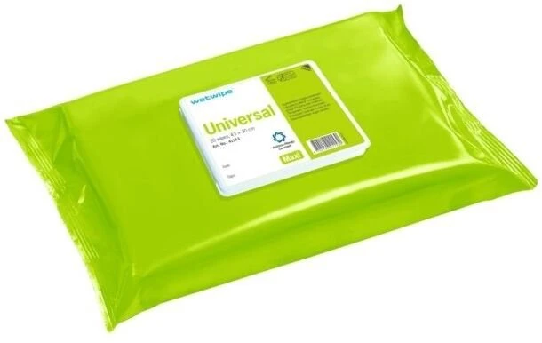 Wet Wipe Staples universalios šluostės, šlapios šluostės, Maxi, 43x30 cm, žalios, PP/viskozė, su vandeniu ir muilu, be dažų ir kvapų (41153)