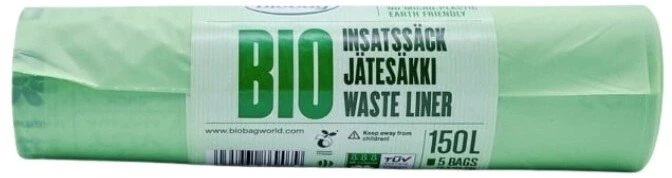Kompostuojami atliekų maišai BioBag 125/150L Superline (10 vnt. rulone) 35 mkr. 68x91cm žalias