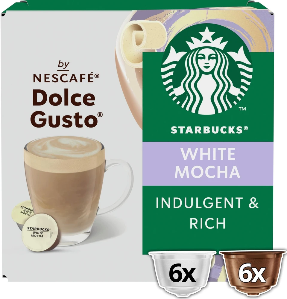 Nestle Starbucks Dolce Gusto Mocha Baltas Mocha 12 ks
