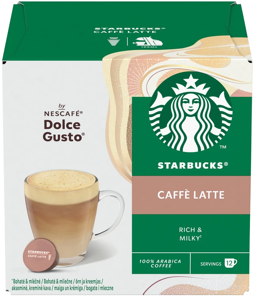 Strabucks Kavos kapsulės STARBUCKS, Dolce Gusto Caffe Latte, 12 vnt, 121,2 g