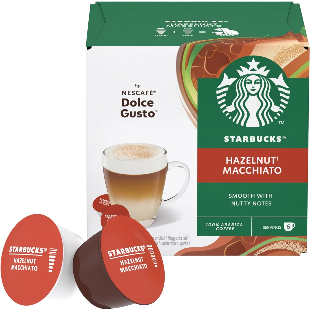 Kavos kapsulės STARBUCKS, Dolce Gusto Hazelnut Macchiato, 12 vnt, 123 g