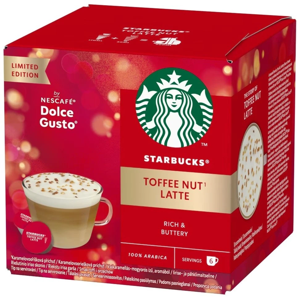 Starbucks „Nescafe Dolce Gusto“ kapsulės „Toffee Nut Latte“ 12 vnt.