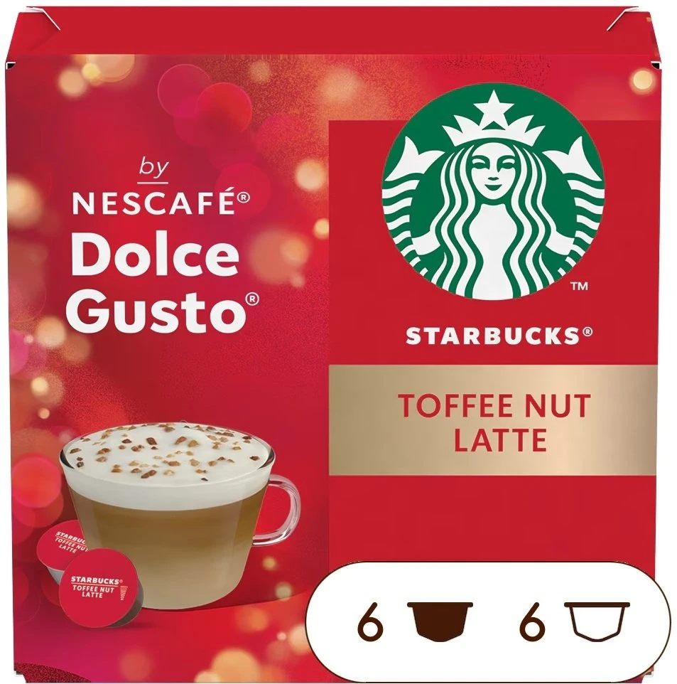 Starbucks „Nescafe Dolce Gusto“ kapsulės „Toffee Nut Latte“ 12 vnt.