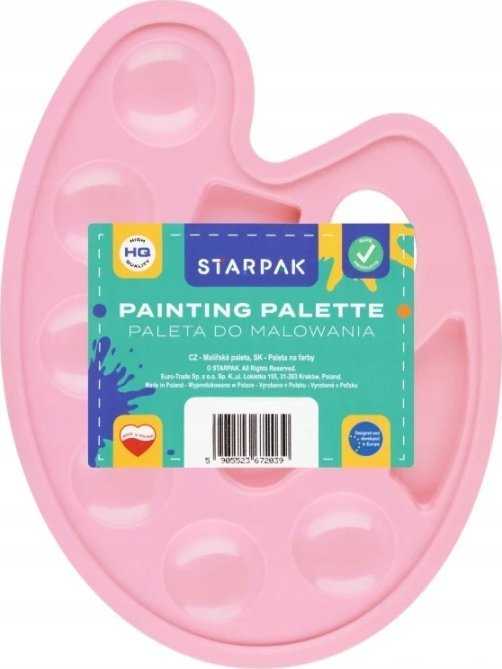 Paleta paletka do farb owalna pastelowa rožinė STARPAK 540387