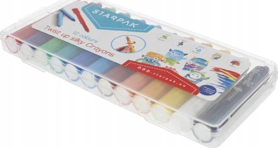 Susuktos aliejinės pastelės 12 spalvų STARPAK 491030