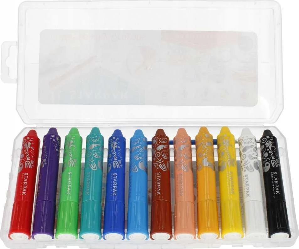 Susuktos aliejinės pastelės 12 spalvų STARPAK 491030