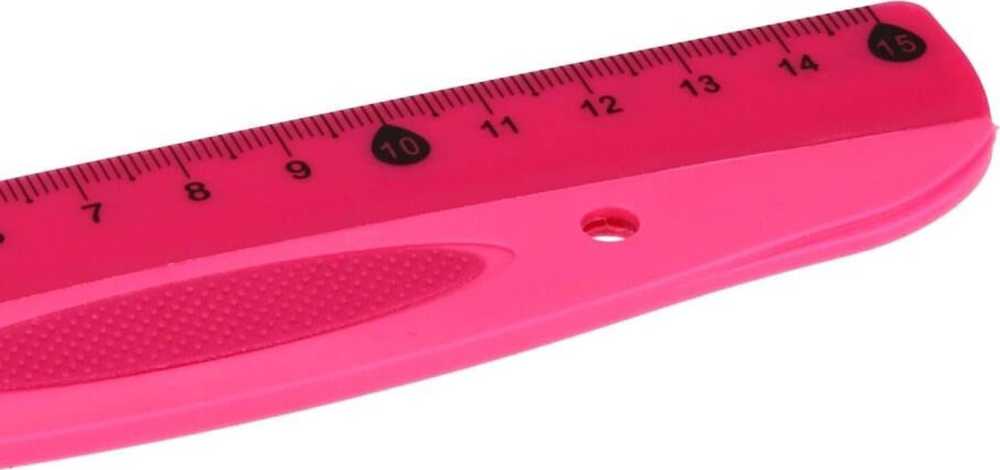 Plastikinė liniuotė 15cm, rožinė, Starpak