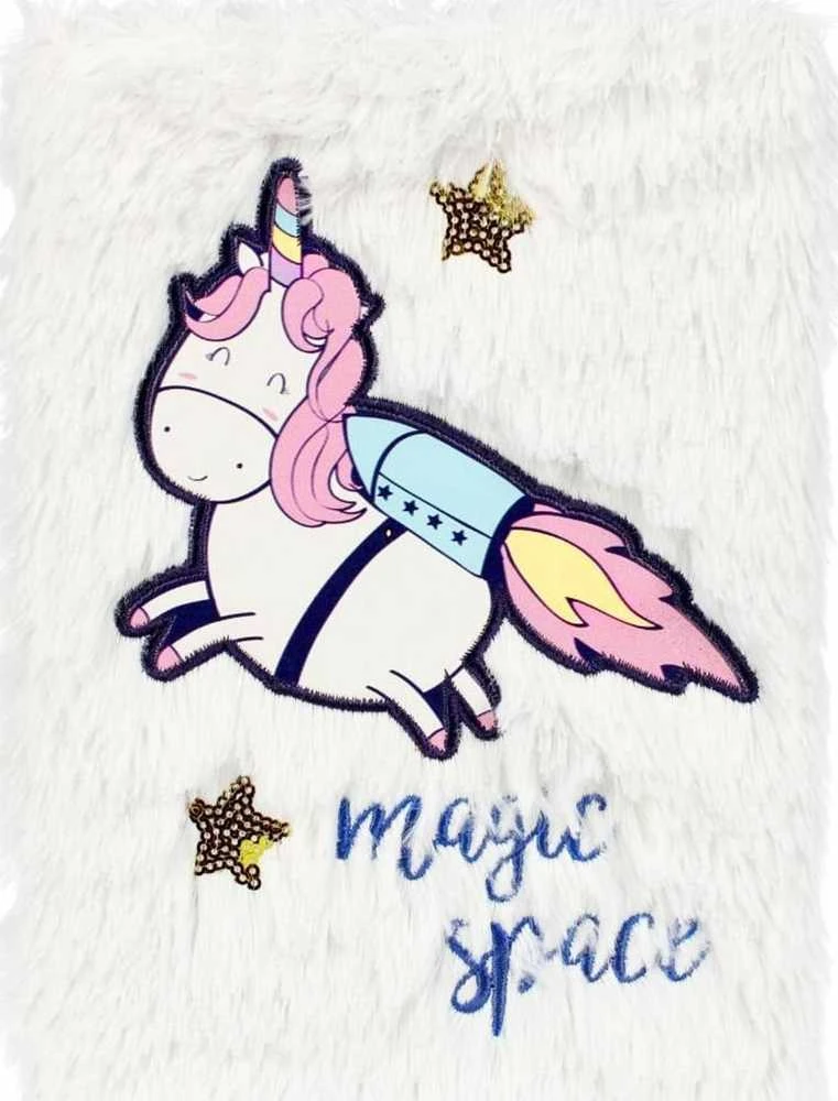 Unicorn Space STARPAK 502157 pliušinis sąsiuvinis