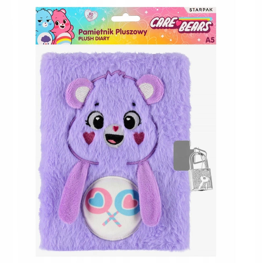 Starpak Pamiętnik Plusz Zam A5/80K Care Bears Fiolet Stk