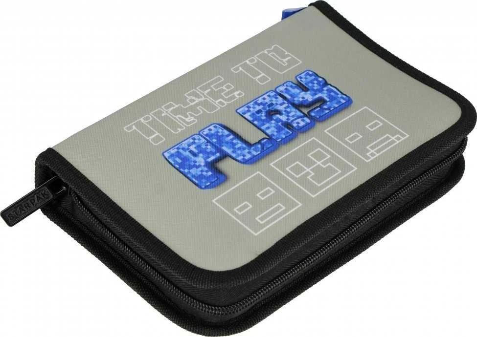 Starpak pieštukų dėklas PIORNIK 1ZAM 2CLAP PIXEL Pilkas STK-35 PB 12/48