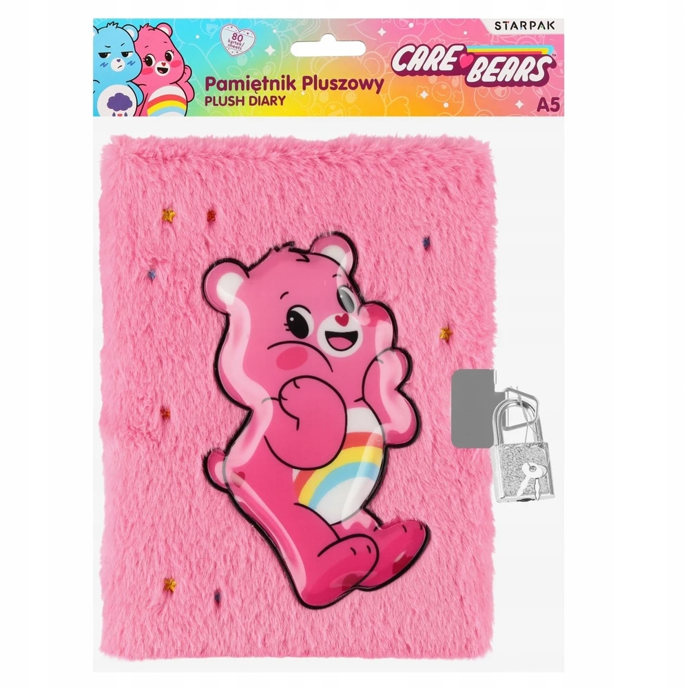 Starpak pliušinis dienoraštis Zam A5/80K CARE BEARS STK PB
