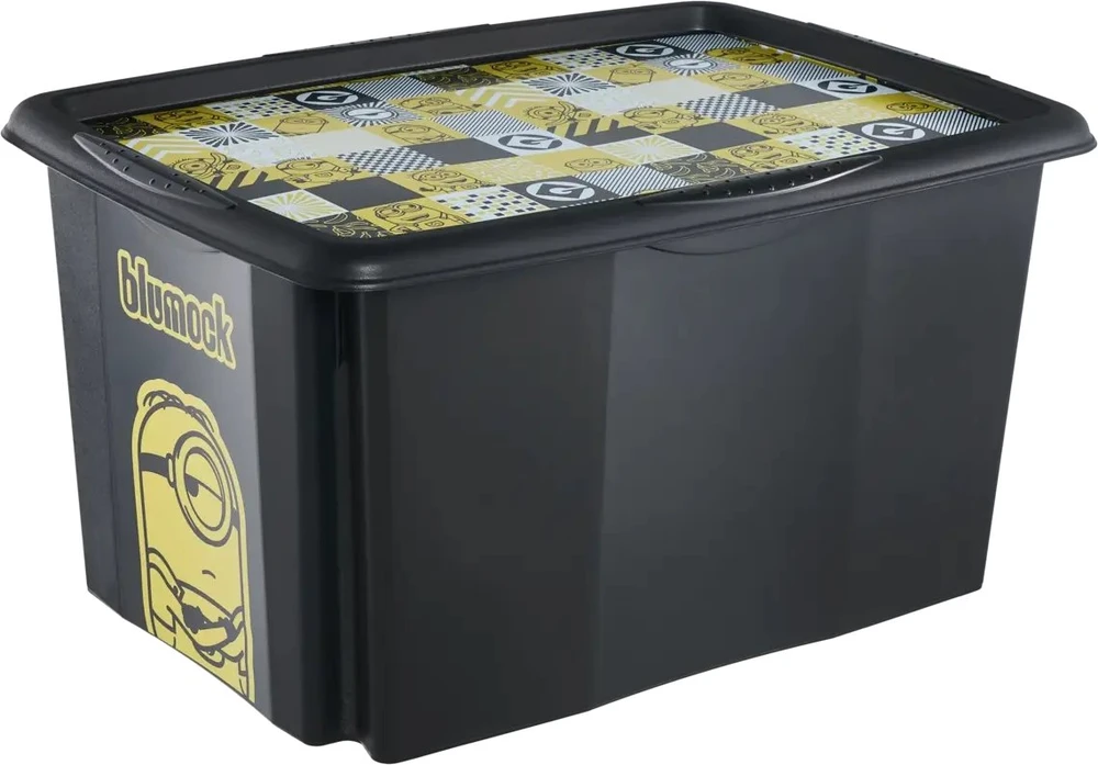 Starpak Keeeper Box with lid 45L Karolina "Minions Mosaic" 55.5x40x30cm juodas