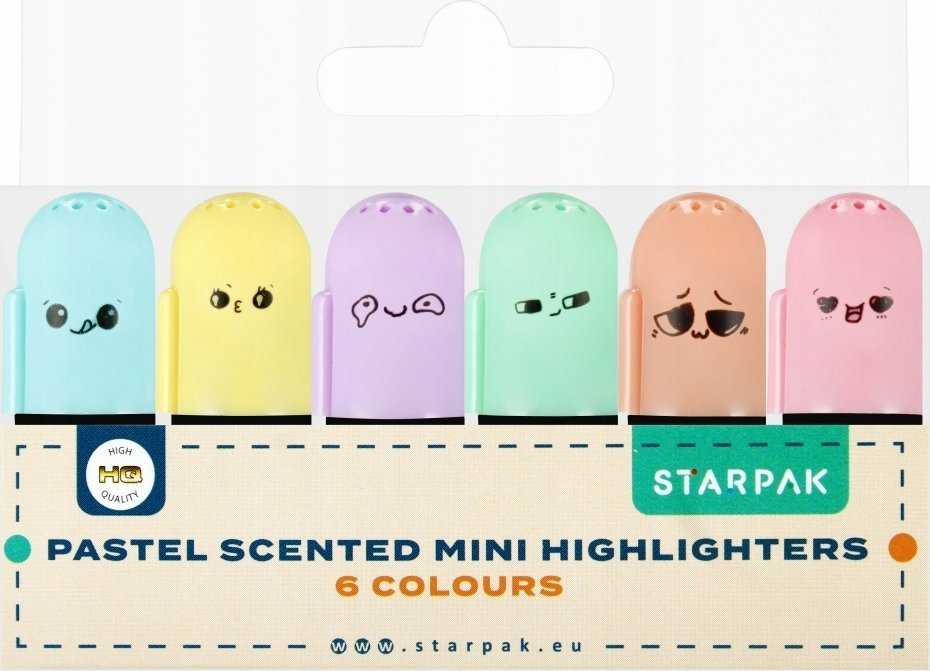 Starpak Mini kvepiantys pasteliniai paryškintuvai, rinkinys 6 vnt. biurui