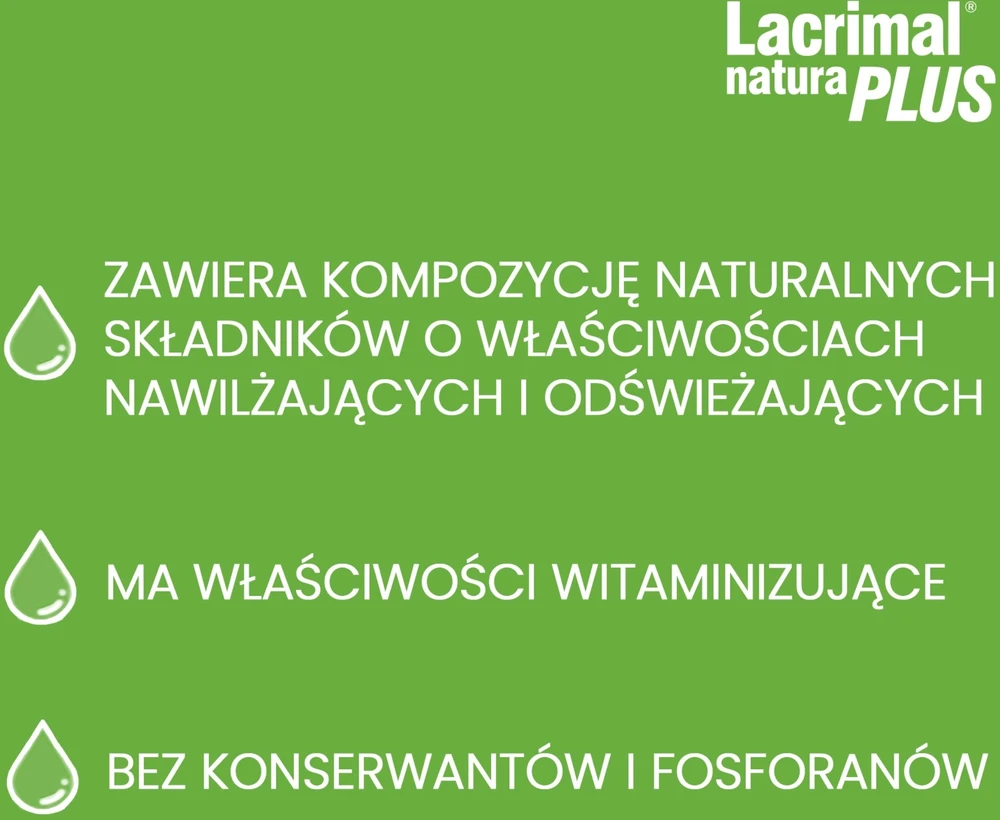 Starpharma „Lacrimal Natura Plus“ drėkinamieji akių lašai, 10 ml
