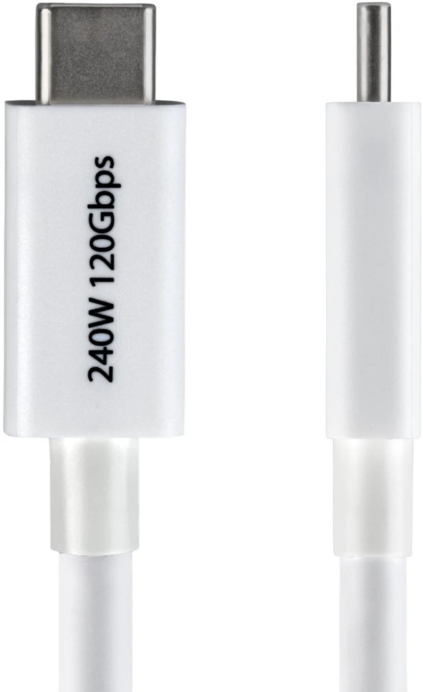 Kabelis USB StarTech Thunderbolt 5 1 m USB-C do USB-C 80-120 Gb/s 240 W PD 8K 60 Hz Baltas (TBLT5MM1M240WWH)
