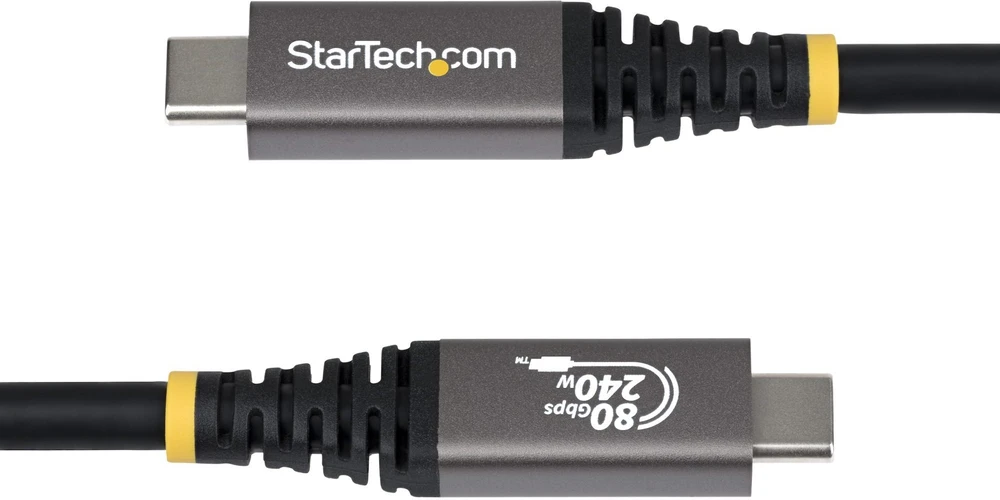 Kabelis USB StarTech 1m USB4 USB-C 80Gbps 240W 8K 120Hz DP2.1 Thunderbolt 4 Juodas (CC1M80GUSB4CABLE)