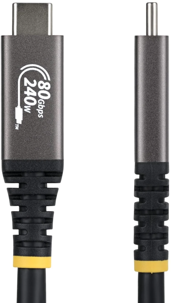 Kabelis USB StarTech 1m USB4 USB-C 80Gbps 240W 8K 120Hz DP2.1 Thunderbolt 4 Juodas (CC1M80GUSB4CABLE)