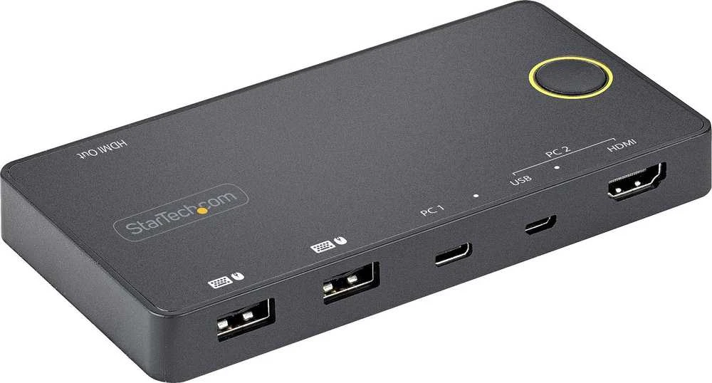 StarTech 2 PRIEDŲ HIBRIDINIS USB-C KVM JUNGIKLIS
