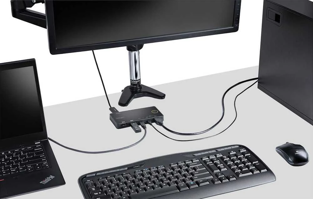 StarTech 2 PRIEDŲ HIBRIDINIS USB-C KVM JUNGIKLIS