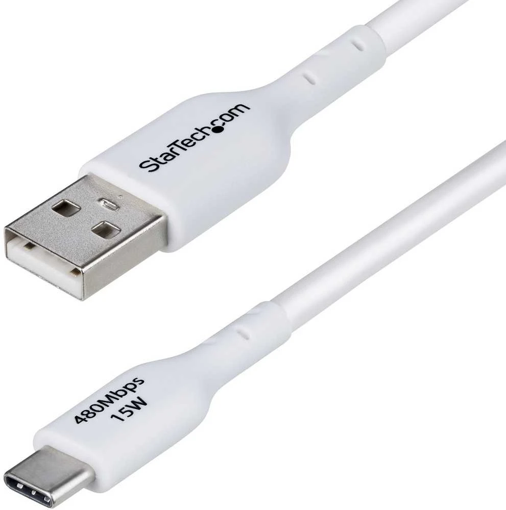 „StarTech“ 3M USB-A į USB-C kabelis, baltas / įkroviklio laidas, USB 2.0 duomenų perdavimas