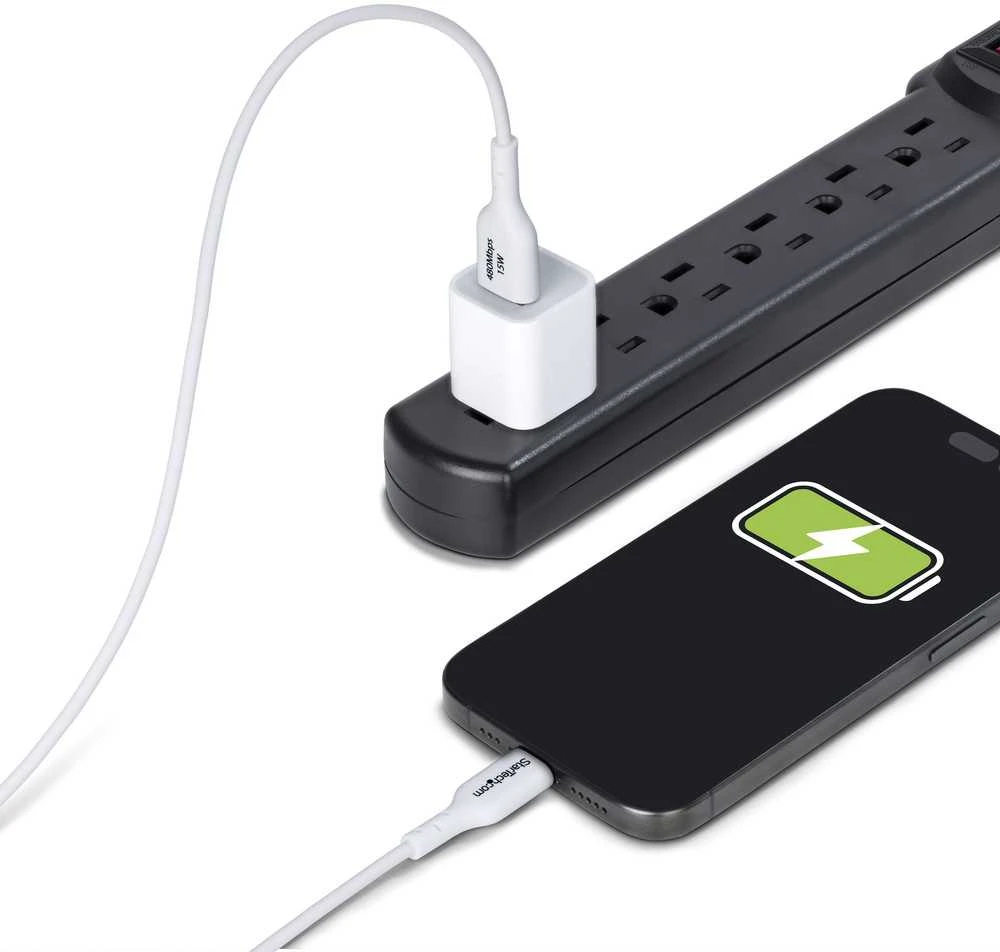 „StarTech“ 3M USB-A į USB-C kabelis, baltas / įkroviklio laidas, USB 2.0 duomenų perdavimas