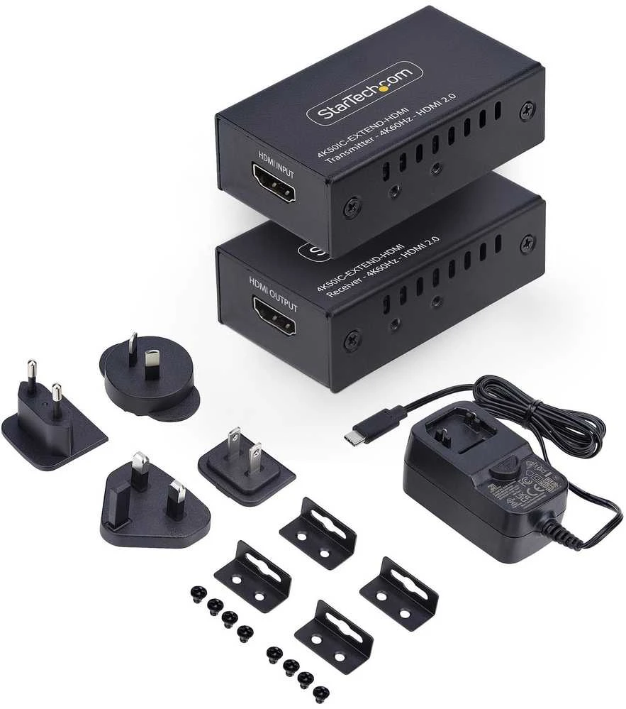 HDMI 4K extenderis su priedais