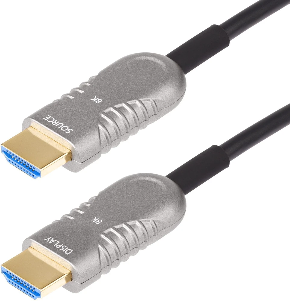 HDMI 8K kabelio jungtys su Source ir Display žymėjimu