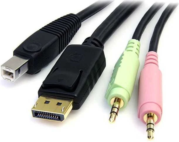 StarTech KVM kabeliai, 1,8m, Juodieji (DP4N1USB6)