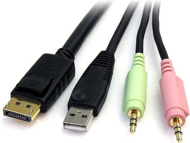 StarTech KVM kabeliai, 1,8m, Juodieji (DP4N1USB6)