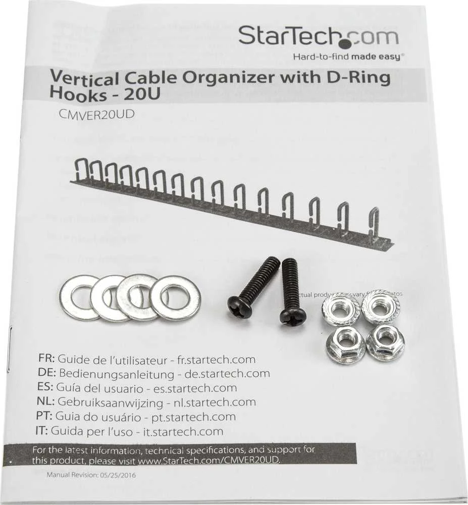 „StarTech“ vertikalus kabelių laikiklis su rankenomis (CMVER20UD)