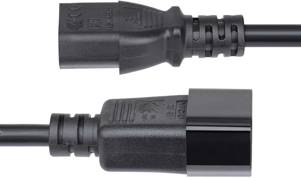 Maitinimo kabelio C13 ir C14 kištukų detalės