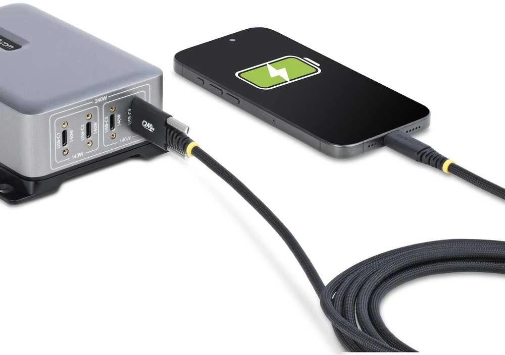 USB kabelis StarTech USB-C - USB-C 2 m, juodas (S2CEPR2M-USBSL-CABLE)