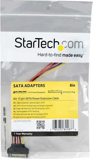 StarTech SATA 15 kontaktų – SATA 15 kontaktų, 0,2 m, daugiaspalvis (SATAPOWEXT8)