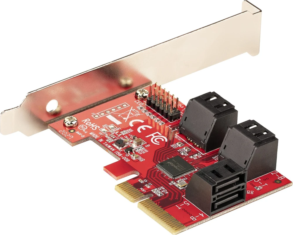 „StarTech SATA PCIE“ plokštė – 6 prievadų (6 GB/s) / PCIE SATA išplėtimo plokštė ASM1166