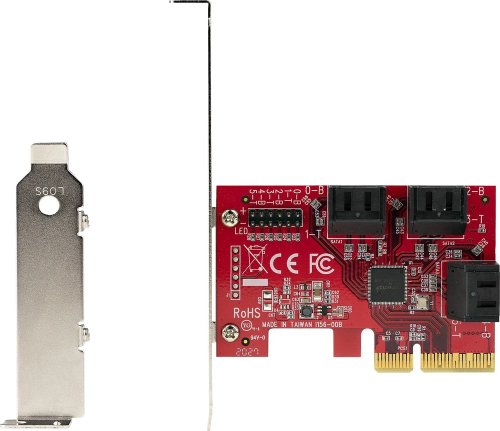 „StarTech SATA PCIE“ plokštė – 6 prievadų (6 GB/s) / PCIE SATA išplėtimo plokštė ASM1166
