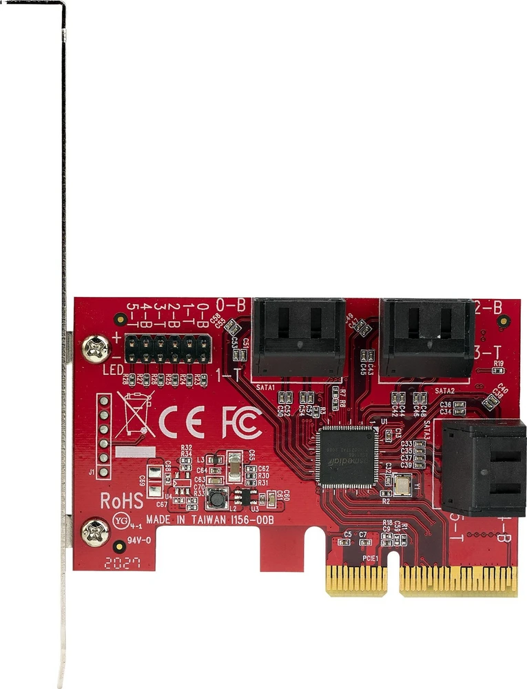 „StarTech SATA PCIE“ plokštė – 6 prievadų (6 GB/s) / PCIE SATA išplėtimo plokštė ASM1166
